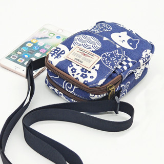 Túi Đeo Chéo Đựng Điện Thoại Bằng Vải Canvas Siêu Nhẹ Thiết Kế Hình Vuông Nhỏ Nhắn Thời Trang Cho Nam Và Nữ