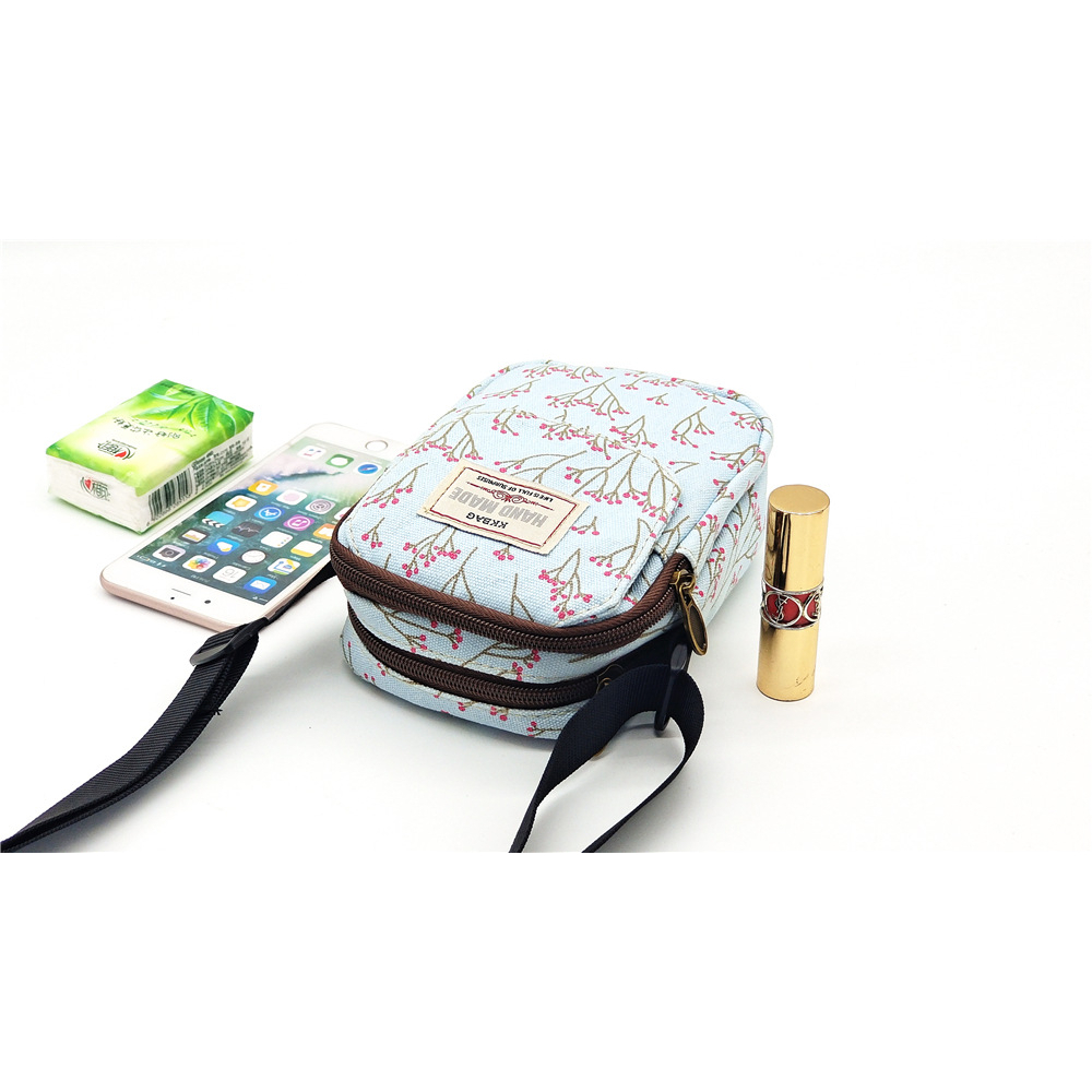 Túi Đeo Chéo Đựng Điện Thoại Bằng Vải Canvas Siêu Nhẹ Thiết Kế Hình Vuông Nhỏ Nhắn Thời Trang Cho Nam Và Nữ