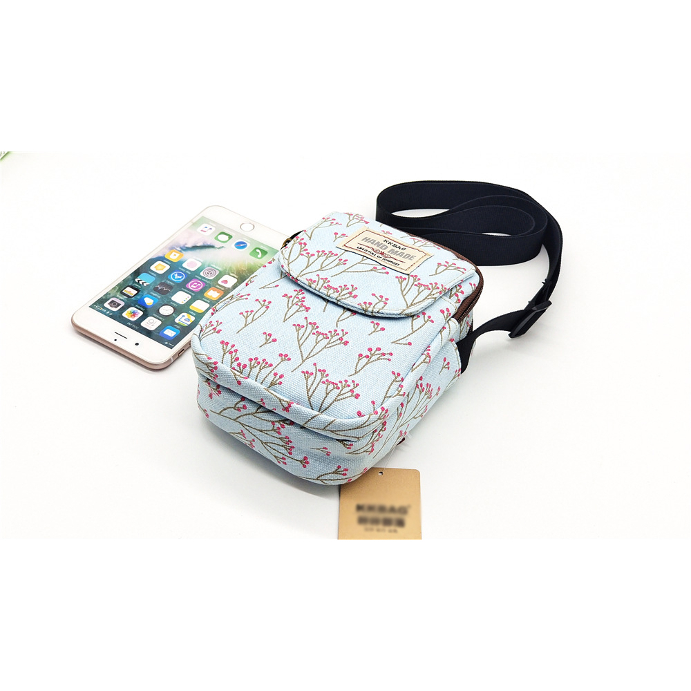 Túi Đeo Chéo Đựng Điện Thoại Bằng Vải Canvas Siêu Nhẹ Thiết Kế Hình Vuông Nhỏ Nhắn Thời Trang Cho Nam Và Nữ