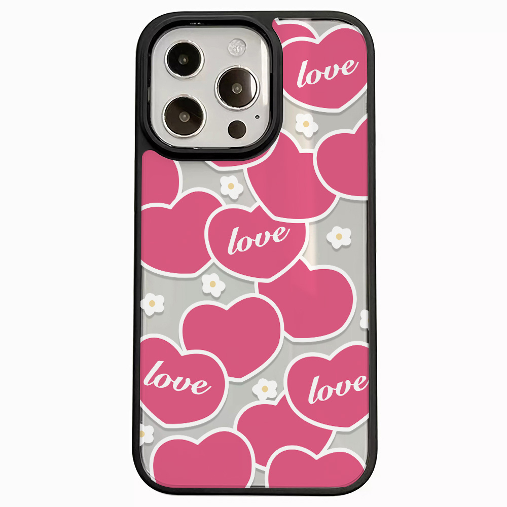 Ốp Điện Thoại Acrylic Cứng Trong Suốt Họa Tiết Trái Tim Cho iphone 14 pro Max 11 13 12 7Plus 8 X XS Max