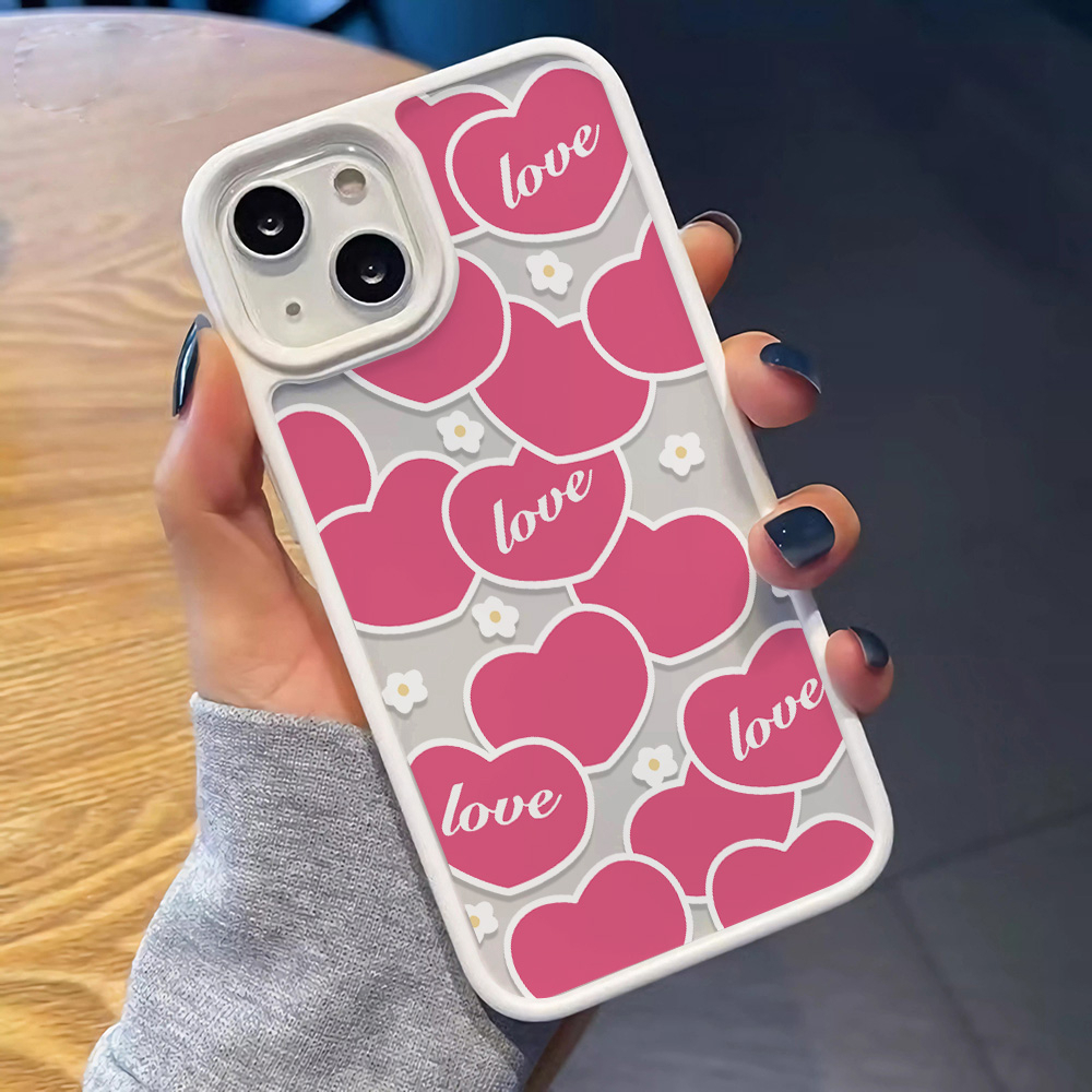 Ốp Điện Thoại Acrylic Cứng Trong Suốt Họa Tiết Trái Tim Cho iphone 14 pro Max 11 13 12 7Plus 8 X XS Max