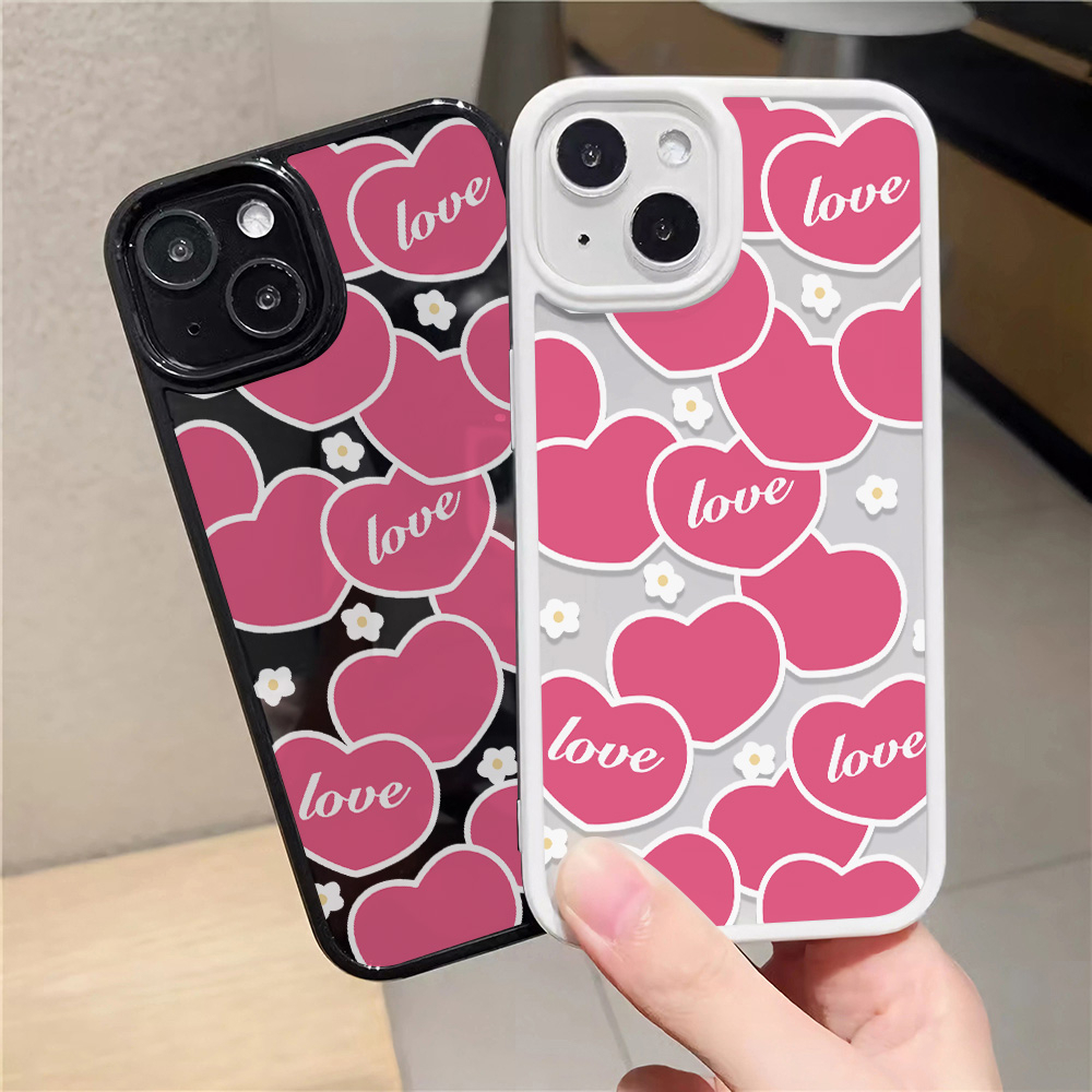 Ốp Điện Thoại Acrylic Cứng Trong Suốt Họa Tiết Trái Tim Cho iphone 14 pro Max 11 13 12 7Plus 8 X XS Max