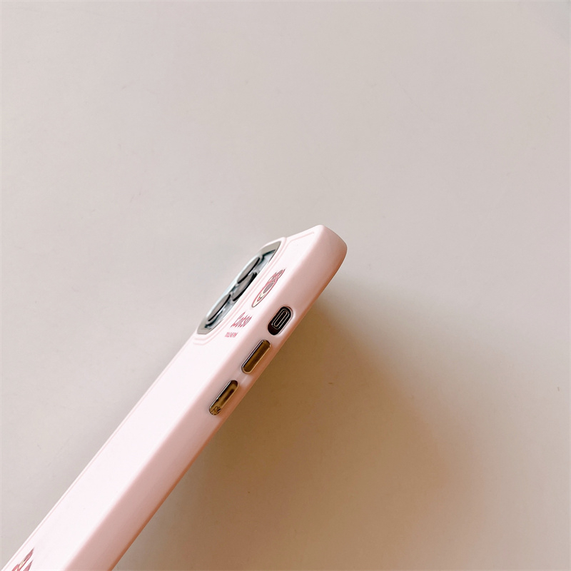 Ốp Điện Thoại Họa Tiết Gấu Dâu Tây Có Vòng Nhẫn Kim Loại Cho iPhone 14 Pro Max 13 12 Pro Max 12 Pro 12 11 X