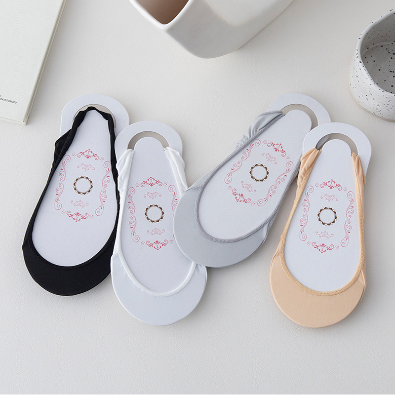 FHYL Vớ Thuyền Cao Gót Mỏng Thoáng Khí Màu Sắc Đơn Giản Thời Trang Mùa Hè Phong Cách Hàn Quốc