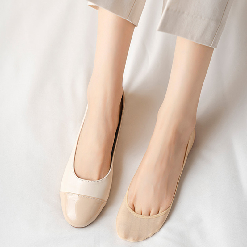 FHYL Vớ Thuyền Cao Gót Mỏng Thoáng Khí Màu Sắc Đơn Giản Thời Trang Mùa Hè Phong Cách Hàn Quốc