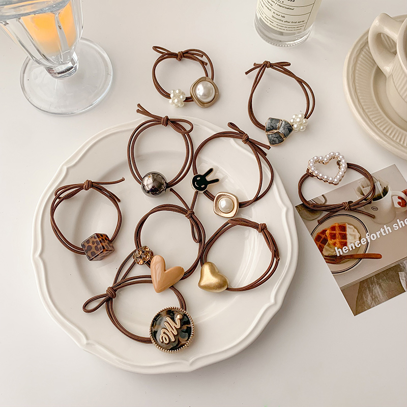 Set 10 Dây Buộc Tóc Cao Su In Họa Tiết Da Báo Đơn Giản Dành Cho Nữ