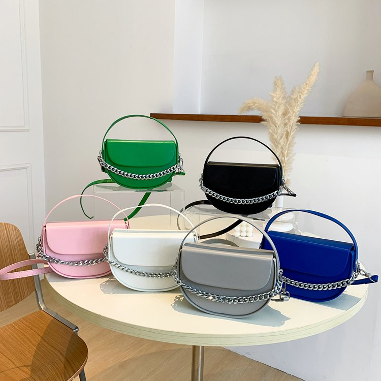 Túi Đeo Vai Nửa Vòng Dây Xích Thời Trang Hàn Quốc Cao Cấp Cho Nữ