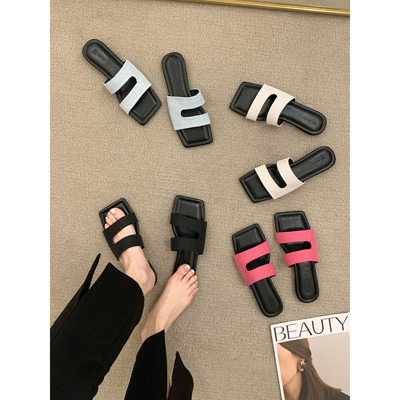 Giày Lười Đế Bằng Thiết Kế Đơn Giản Phong Cách Mới Dễ Phối Đồ Thời Trang Xuân Hè Kiểu Pháp Cho Nữ