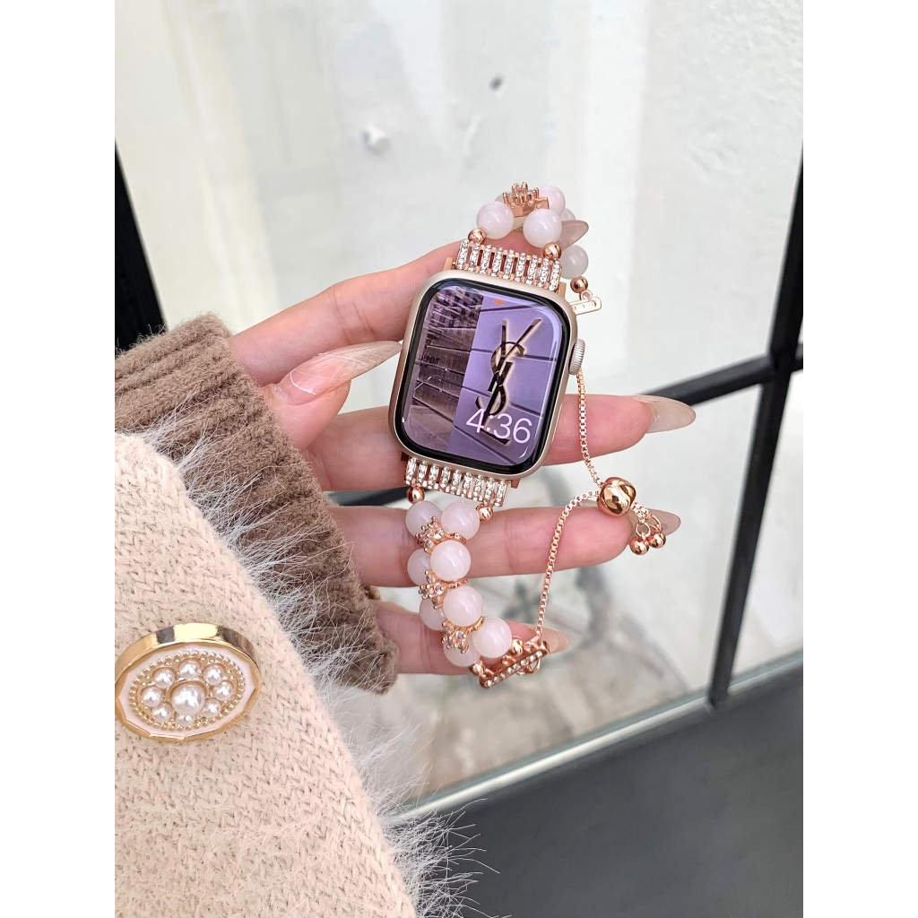 Dây Đeo Tay Chuỗi Hạt 49mm 45 41 40 38 44m Thay Thế Chuyên Dụng Cho Apple Watch Serie 7 8 6 Se 5 4 Ultra