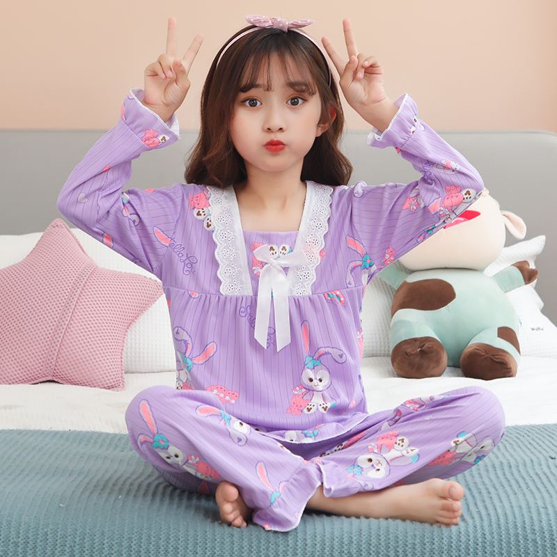 Bộ Đồ Ngủ In Hoạt Hình Kuromi Cinnamoroll Dễ Thương Cho Bé Gái