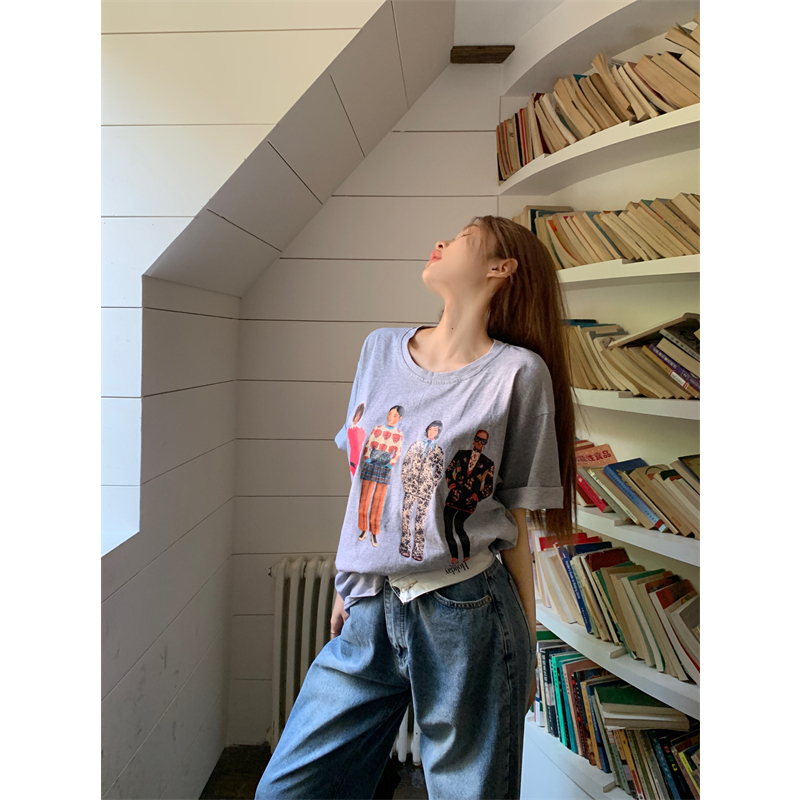 Áo Thun Nữ Ngắn Tay In Hình LALISAS Phong Cách retro Mỹ