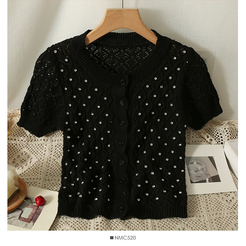 Áo Cardigan Dệt Kim Tay Ngắn Thiết Kế Mới Thời Trang Mùa Hè Dành Cho Nữ