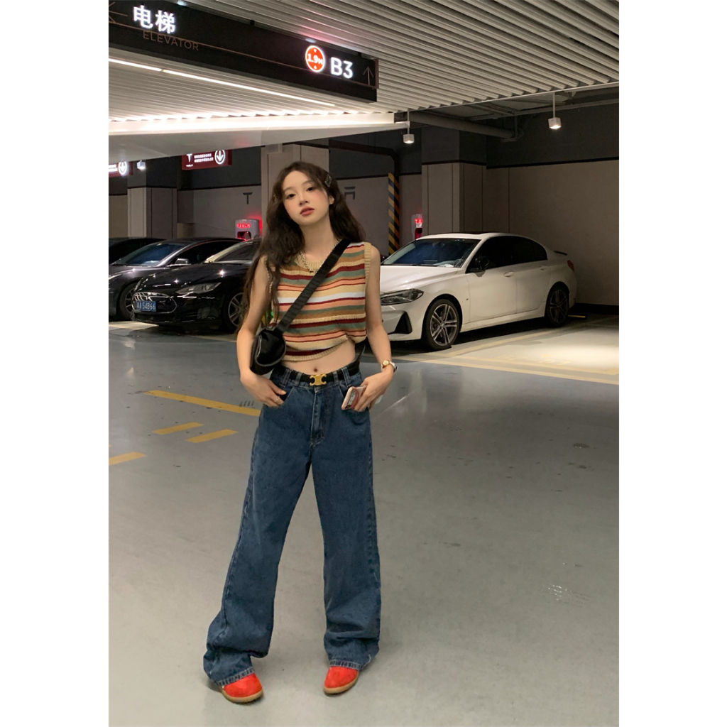 QADCOL Áo Dệt Kim Không Tay Dáng Ôm Màu Sắc Ngọt Ngào Thời Trang Mùa Hè Cho Nữ