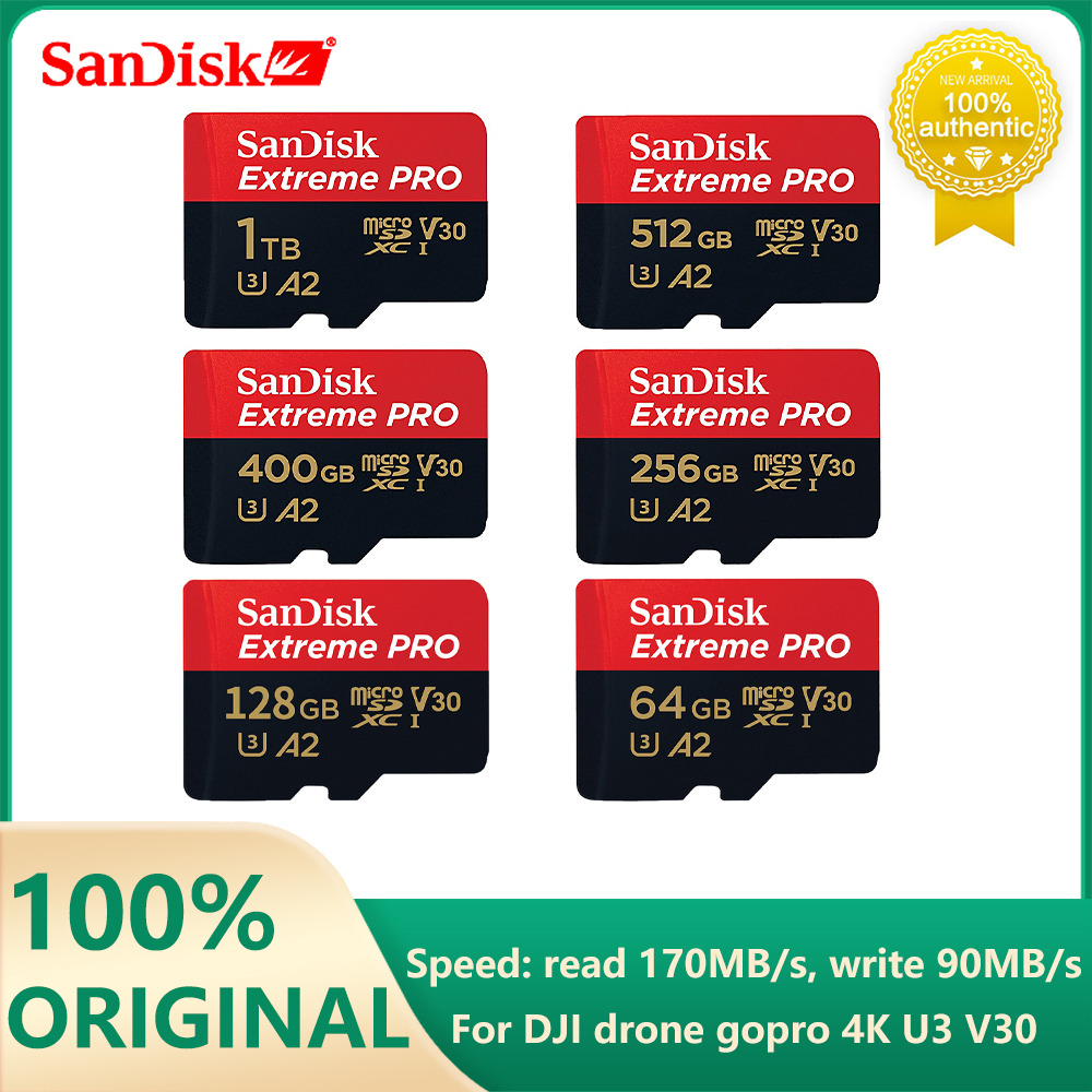 SANDISK Thẻ Nhớ micro sd 1TB 128GB 64GB 512GB class 10 cartao de memoria U3 A2 V30 TF