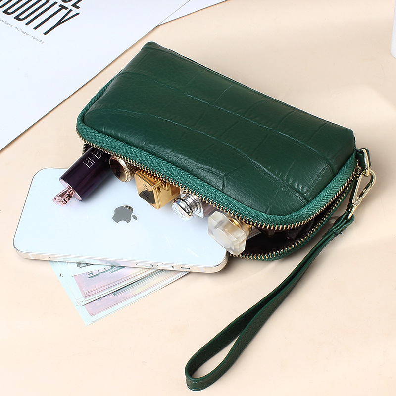 Ví Da Thật Dáng Dài Sức Chứa Lớn Có Khóa Kéo Thời Trang Cho Nữ