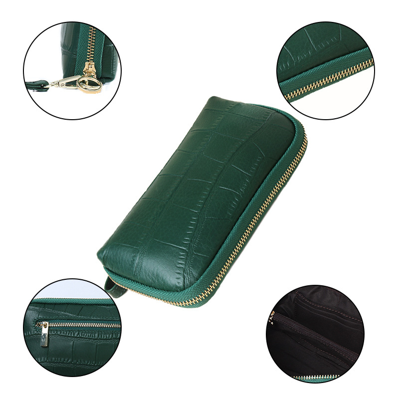 Ví Da Thật Dáng Dài Sức Chứa Lớn Có Khóa Kéo Thời Trang Cho Nữ