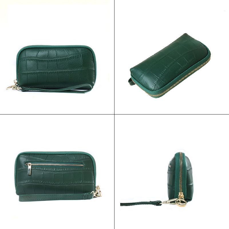 Ví Da Thật Dáng Dài Sức Chứa Lớn Có Khóa Kéo Thời Trang Cho Nữ