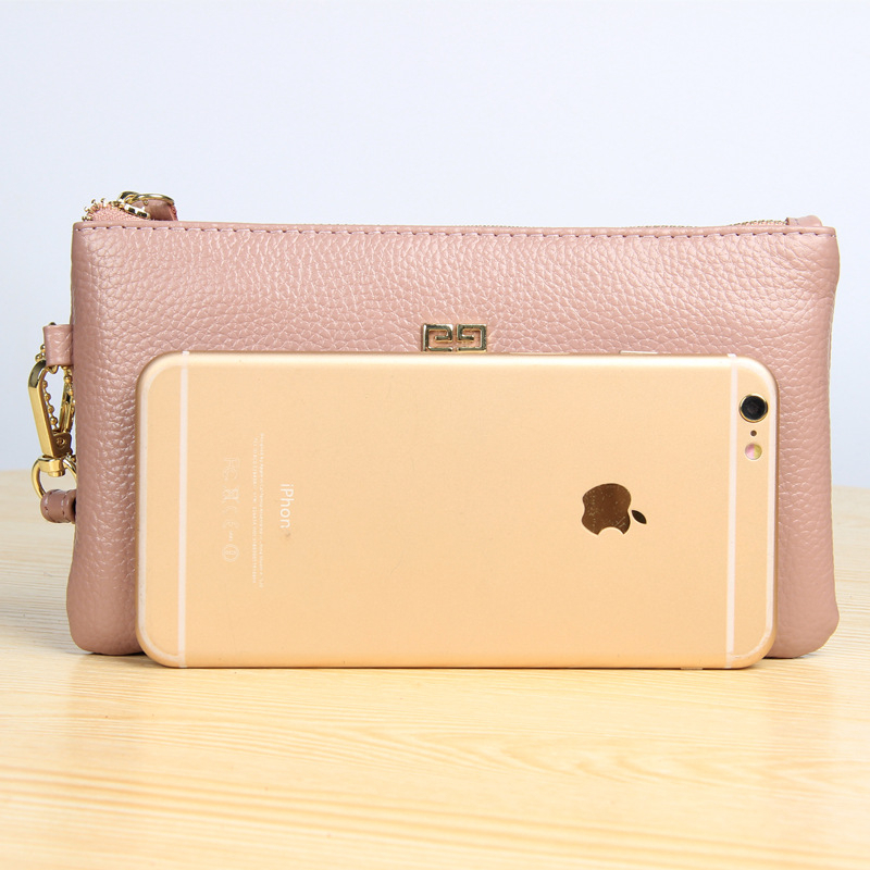 Ví Da Thật Cỡ Lớn Phối Khóa Kéo Thiết Kế Trẻ Trung Hợp Thời Trang Cho Bạn Gái