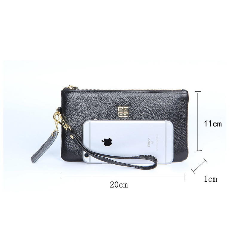 Ví Da Thật Cỡ Lớn Phối Khóa Kéo Thiết Kế Trẻ Trung Hợp Thời Trang Cho Bạn Gái