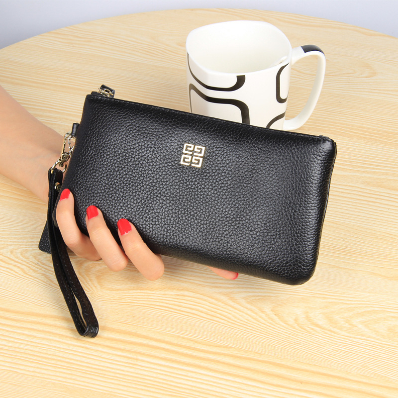 Ví Da Thật Cỡ Lớn Phối Khóa Kéo Thiết Kế Trẻ Trung Hợp Thời Trang Cho Bạn Gái