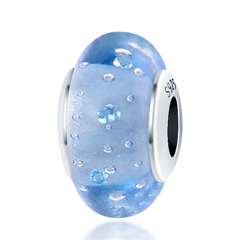 Hạt Thủy Tinh Murano Nhiều Màu Sắc Mạ Bạc 925 Dùng Làm Trang Sức