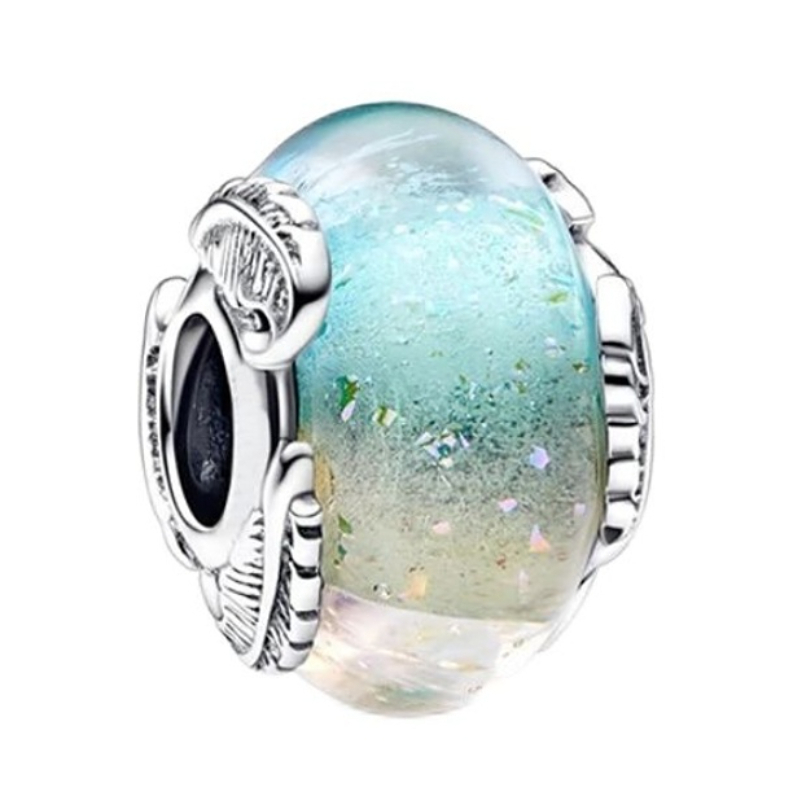 Hạt Thủy Tinh Murano Nhiều Màu Sắc Mạ Bạc 925 Dùng Làm Trang Sức