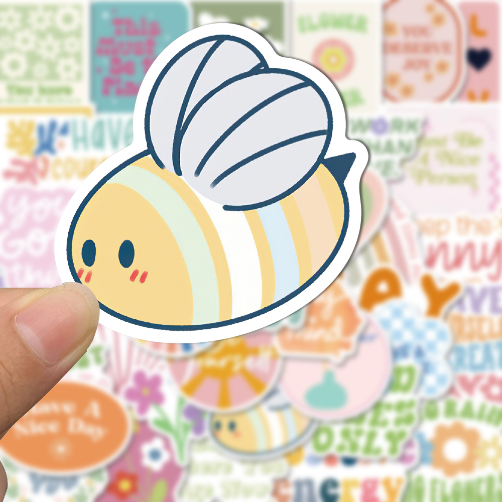 Bộ 50 Miếng Dán Trang Trí laptop / Điện Thoại Chống Thấm Nước Họa Tiết Danish Dễ Thương