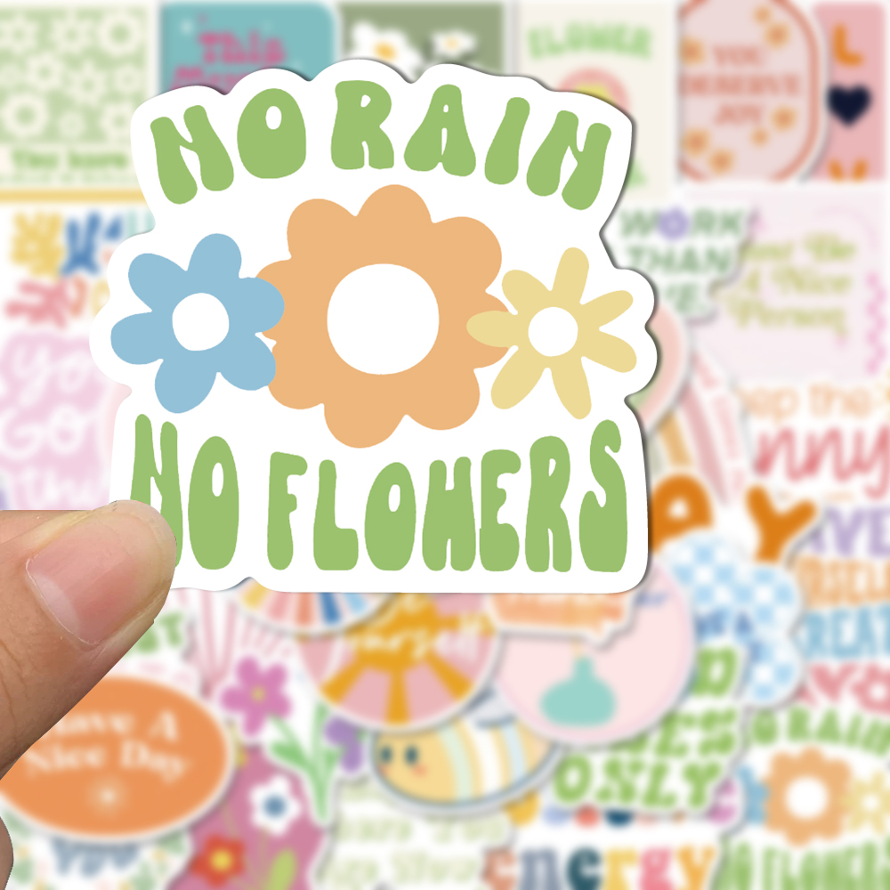 Bộ 50 Miếng Dán Trang Trí laptop / Điện Thoại Chống Thấm Nước Họa Tiết Danish Dễ Thương