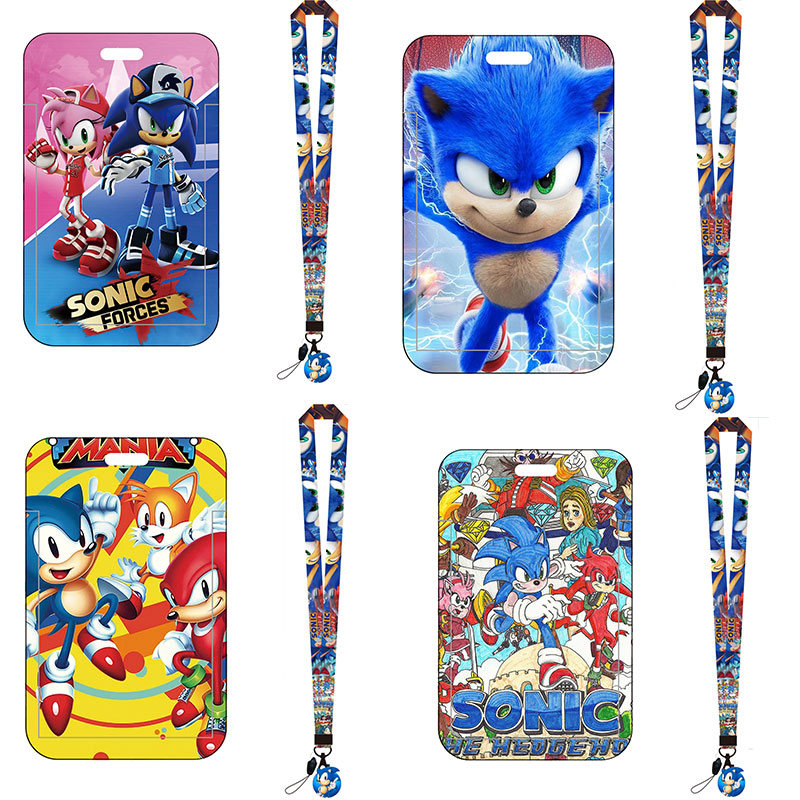 Dây Đeo Cổ Gắn Móc Khóa / Chìa Khóa / Điện Thoại Hình Nhím Hoạt Hình Sonic