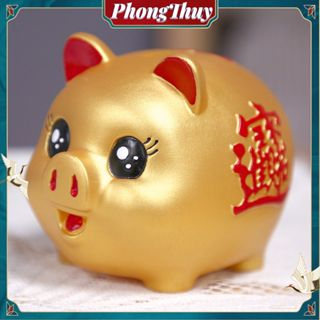 Lợn đất heo đất ống heo tiết kiệm tiền Nhựa Dễ Thương màu vàng Quà Tặng Trẻ Em【PhongThuy】