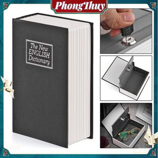 Két sắt bảo mật hình quyển sách - Hộp đựng tiền tiết kiệm màu đen an toàn có chìa khóa【PhongThuy】