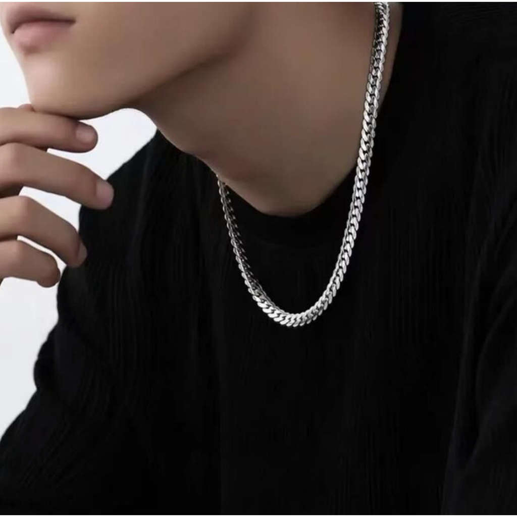 Hàng Có Sẵn Dây Chuyền Thép Titan Dập Nổi Họa Tiết Niche Hip Hop Thời Thượng Không Phai Màu Cho Nam