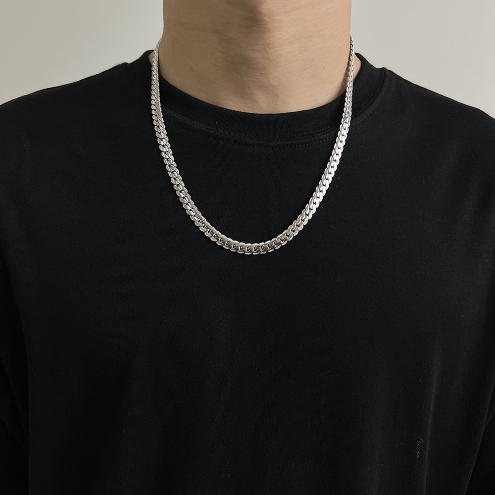 Hàng Có Sẵn Dây Chuyền Thép Titan Dập Nổi Họa Tiết Niche Hip Hop Thời Thượng Không Phai Màu Cho Nam