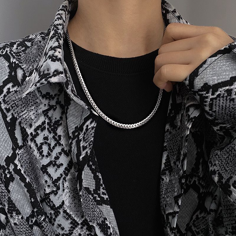 Hàng Có Sẵn Dây Chuyền Thép Titan Dập Nổi Họa Tiết Niche Hip Hop Thời Thượng Không Phai Màu Cho Nam