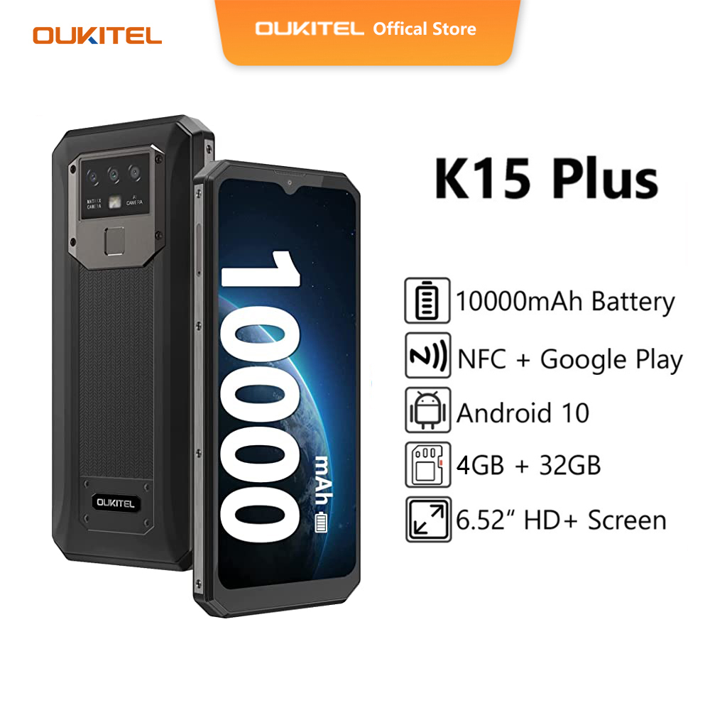 OUKITEL K15 Plus 6.52inch 10000mAh 4GB + 32GB Điện thoại thông minh