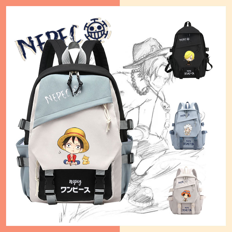 One piece co-branded schoolbag sun god nika luffy gear 5 ace ins-style dễ thương học sinh trung học cơ sở nhật bản lớp 3-6 balo ōkashichibukai