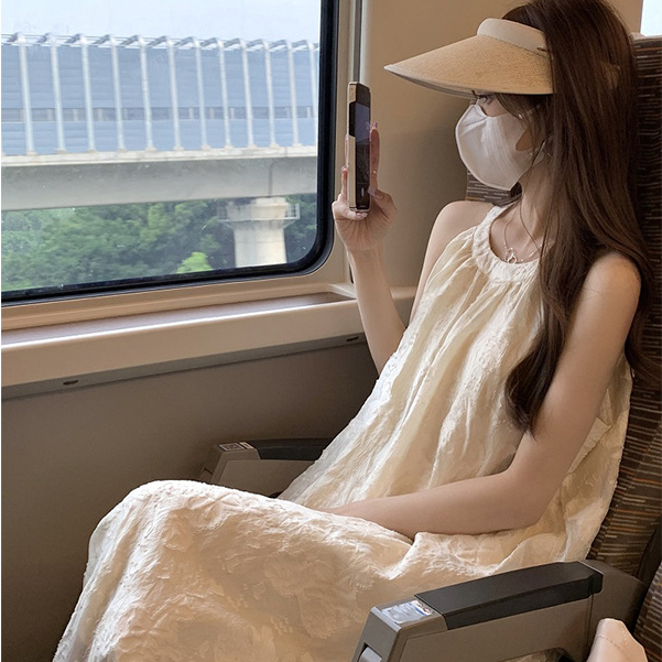 Đầm Dài Vừa Không Tay Phối Ren Phong Cách Thời Trang Mùa Hè 2023 Mới