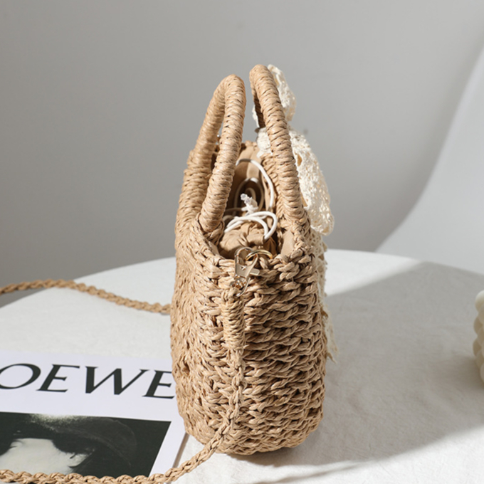 Túi Xách Đeo Vai Phối Ren Thắt Nơ Xinh Xắn Thời Trang Cho Nữ