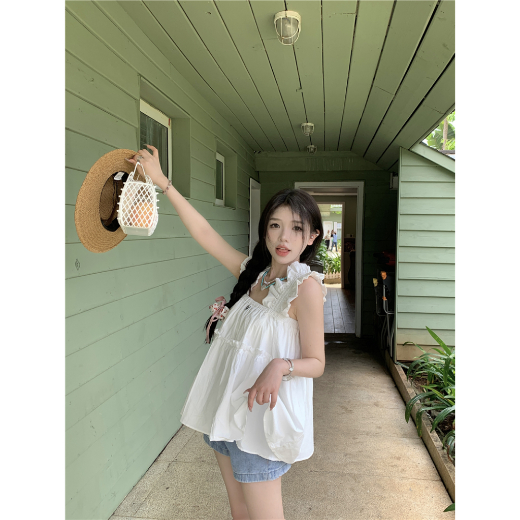 Áo Tank Top Hoạ Tiết Thêu Thiết Kế Dáng Rộng Thời Trang Mùa Hè Cho Phái Nữ