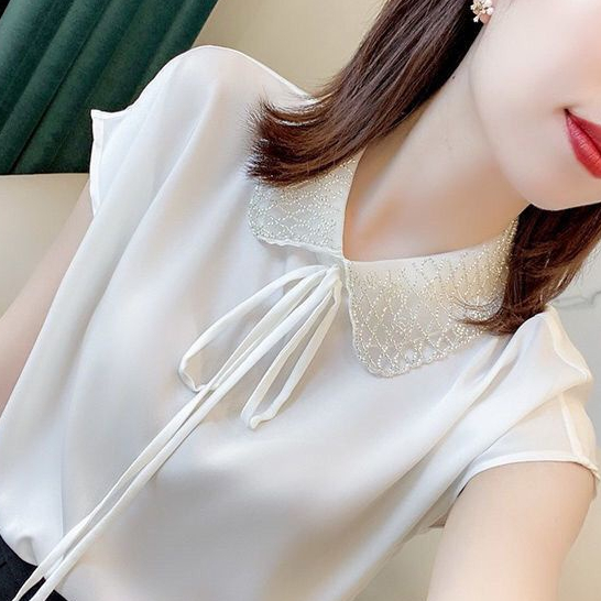 áo voan sexy/áo cổ búp bê nữ/áo sơ mi cổ búp bê/Áo sơ mi nữ tay buột nơ/áo thêu hoa vintage/Áo bánh bèo/áo công sở nữ/Áo voan nữ thư ký/
