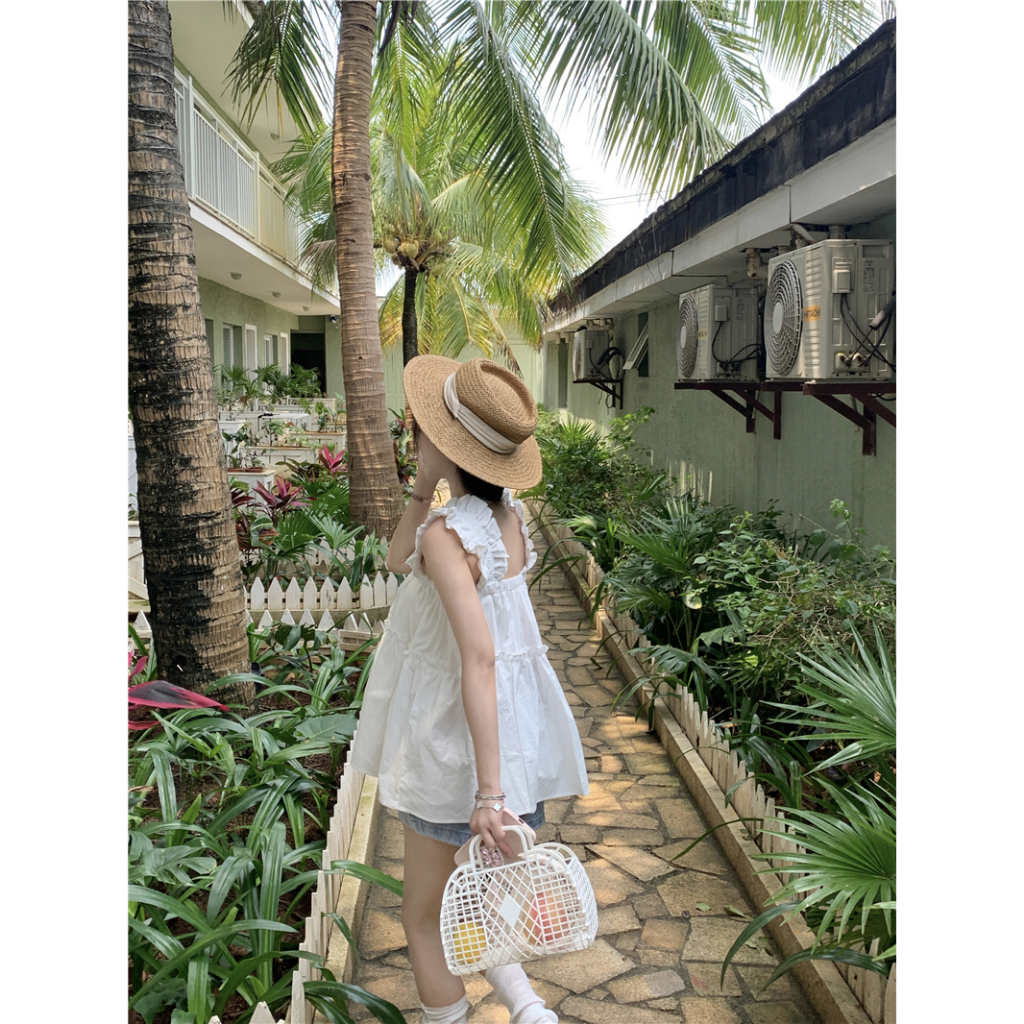 Áo Tank Top Hoạ Tiết Thêu Thiết Kế Dáng Rộng Thời Trang Mùa Hè Cho Phái Nữ