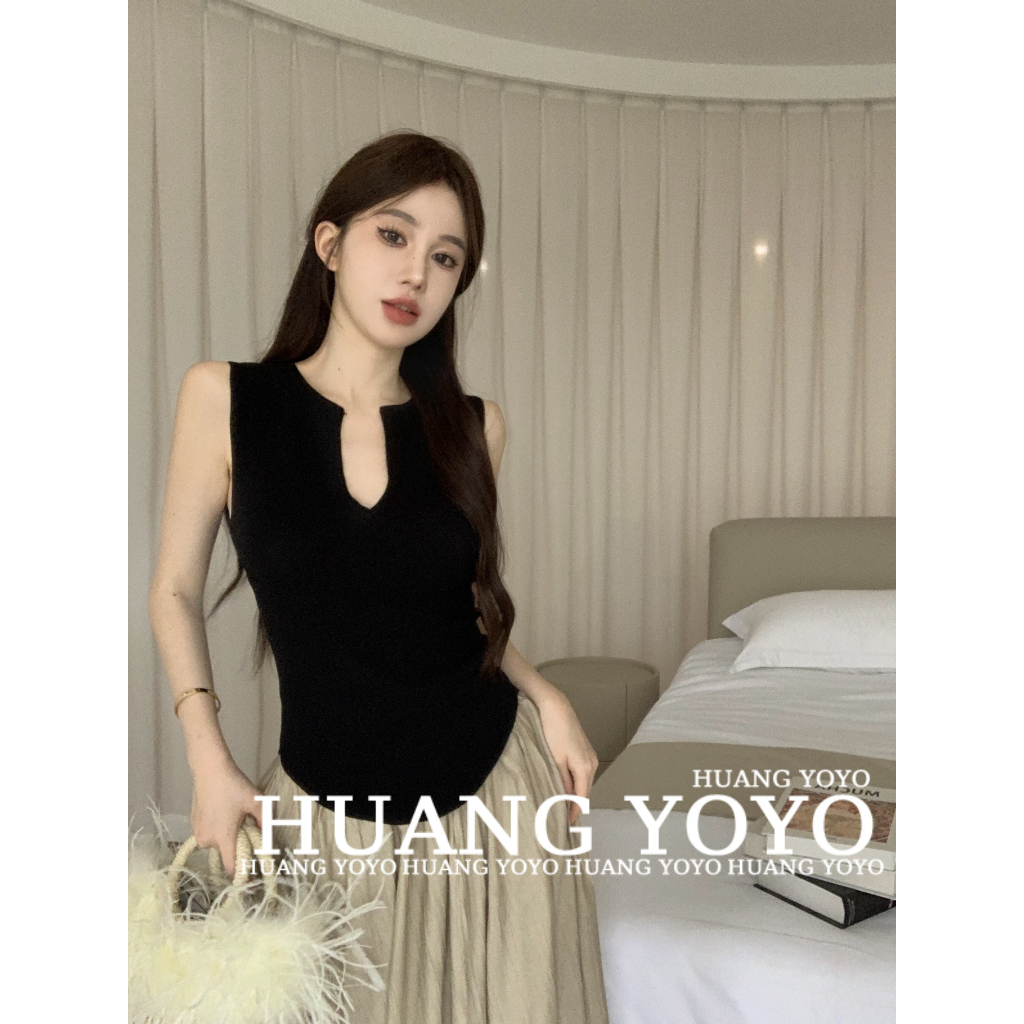 Áo Tank Top Sát Nách Cổ Chữ V Dáng Ôm Thời Trang Mùa Hè Quyến Rũ Cho Nữ