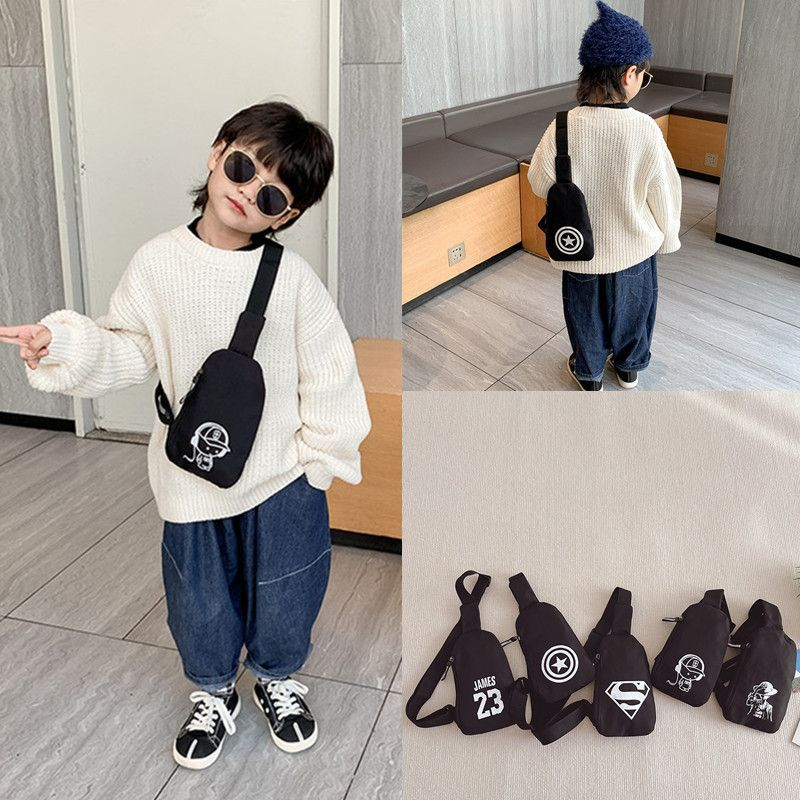 Túi Đeo Chéo Nhỏ Gọn Nhẹ In Họa Tiết Hoạt Hình Phong Cách Hàn Quốc Cho Bé