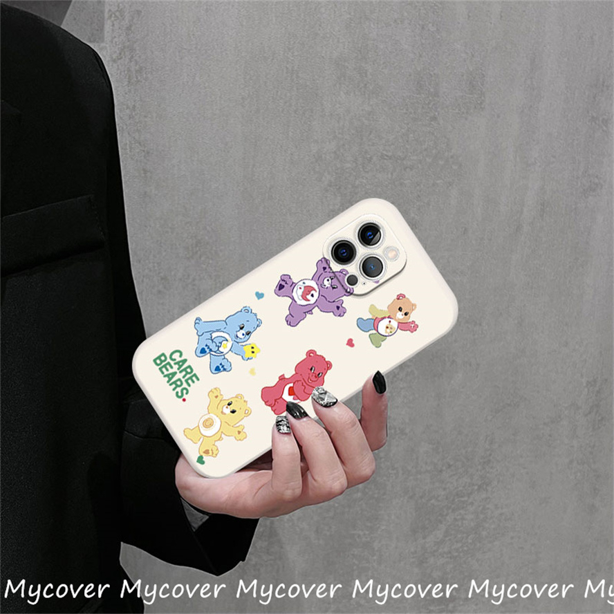 Ốp Điện Thoại Silicon Mềm In Hình Gấu Hoạt Hình Dễ Thương Cho iPhone 14 13 12 11 Pro Max X XR Xs Max 6 7 8 Plus