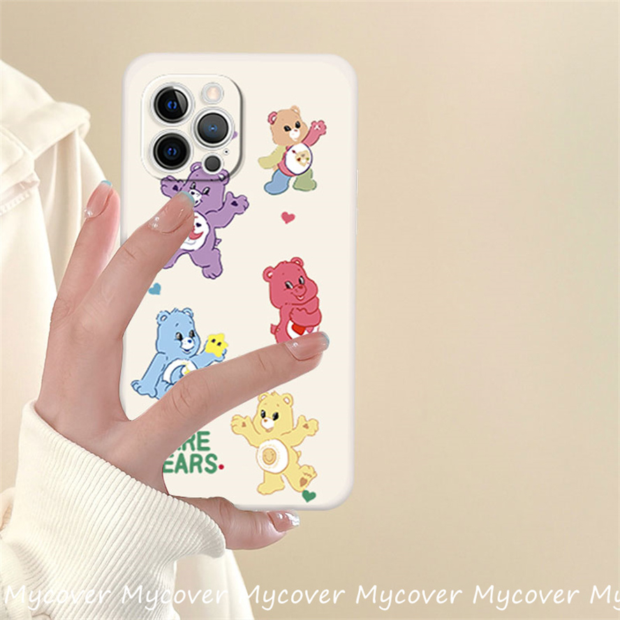 Ốp Điện Thoại Silicon Mềm In Hình Gấu Hoạt Hình Dễ Thương Cho iPhone 14 13 12 11 Pro Max X XR Xs Max 6 7 8 Plus