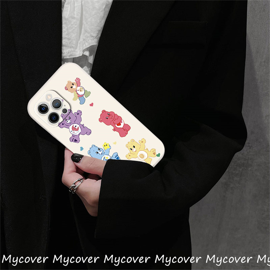 Ốp Điện Thoại Silicon Mềm In Hình Gấu Hoạt Hình Dễ Thương Cho iPhone 14 13 12 11 Pro Max X XR Xs Max 6 7 8 Plus