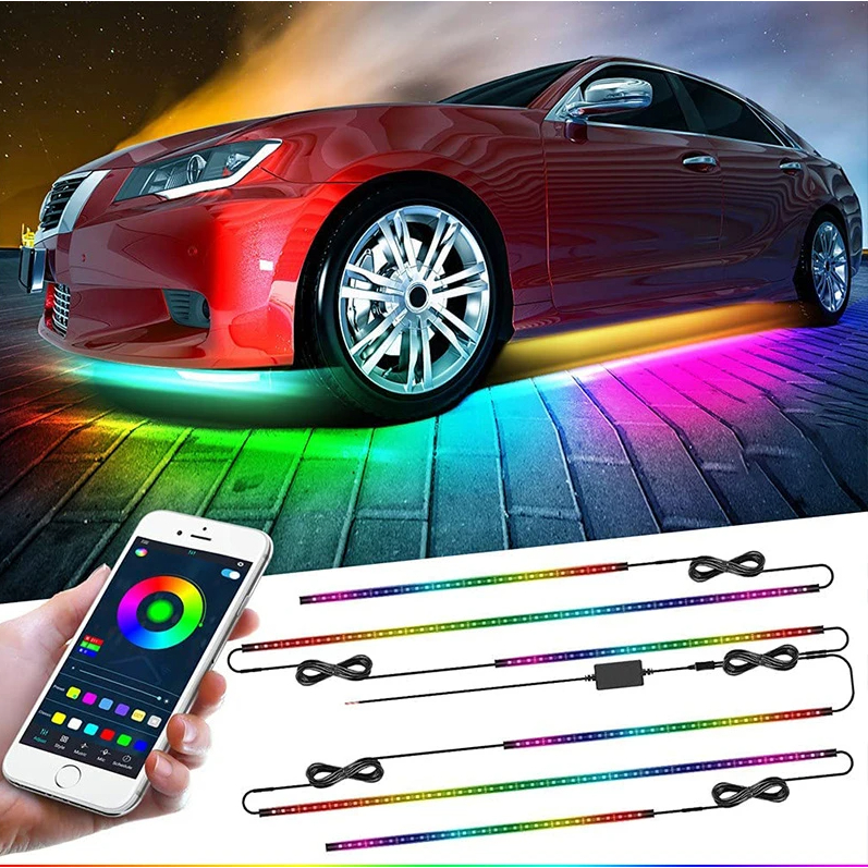 Dải Đèn Led Rgb Điều Khiển Ứng Dụng Trang Trí Khung Gầm Xe Hơi