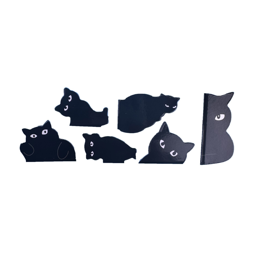 Bộ 6 Kẹp Đánh Dấu Trang Sách Hình Mèo Đen Dễ Thương C7405