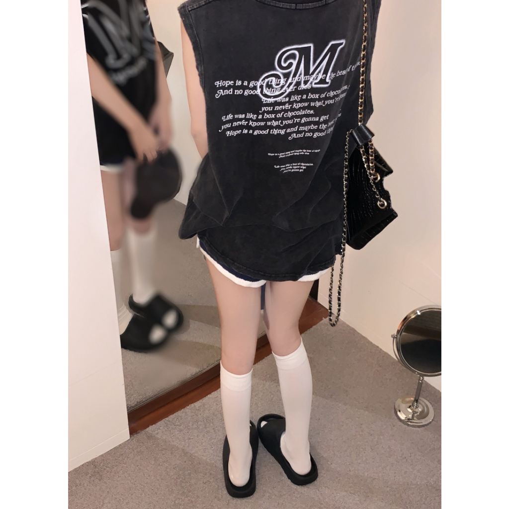 QKOOLE Áo Thun Nữ Cộc Tay Cổ Tròn Thời Trang hip hop