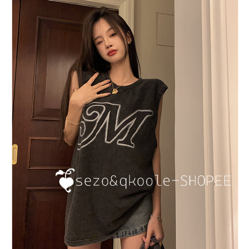 QKOOLE Áo Thun Nữ Cộc Tay Cổ Tròn Form Rộng Thời Trang Hàn